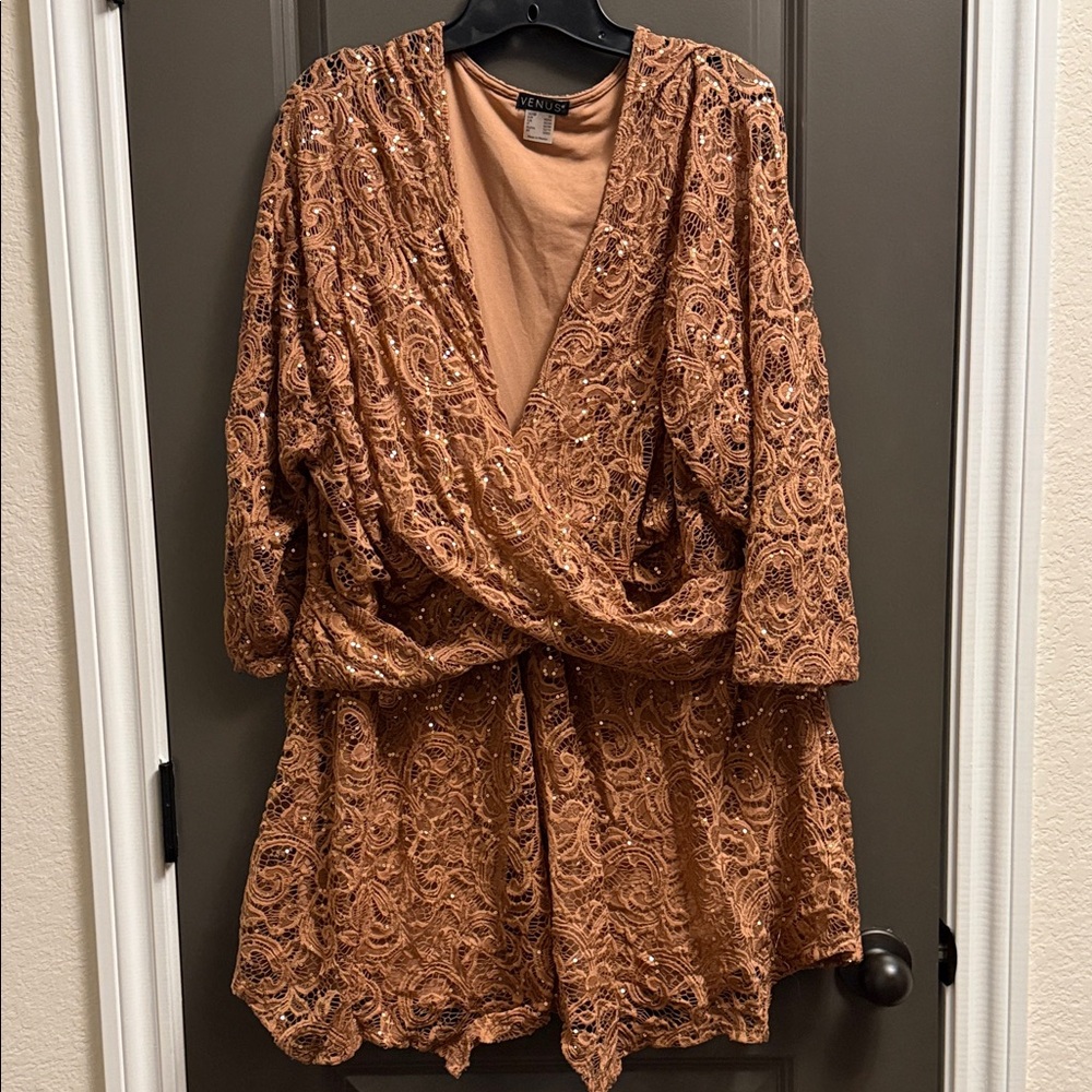VENUS Copper Lace Jumpsuit